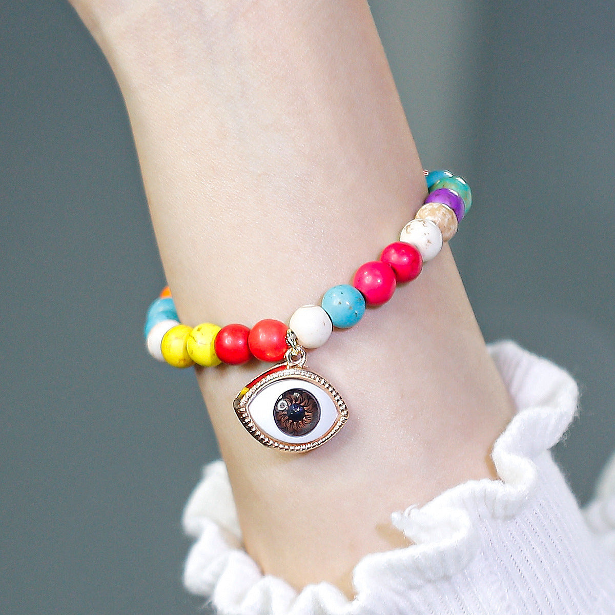 Pulsera Bohemia Multicolor Turquesa Ojo del Diablo para Mujer