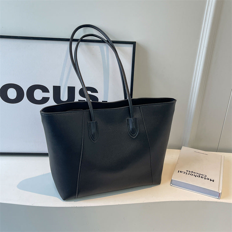Bolso de mano informal, sencillo, de color sólido y gran capacidad para mujer