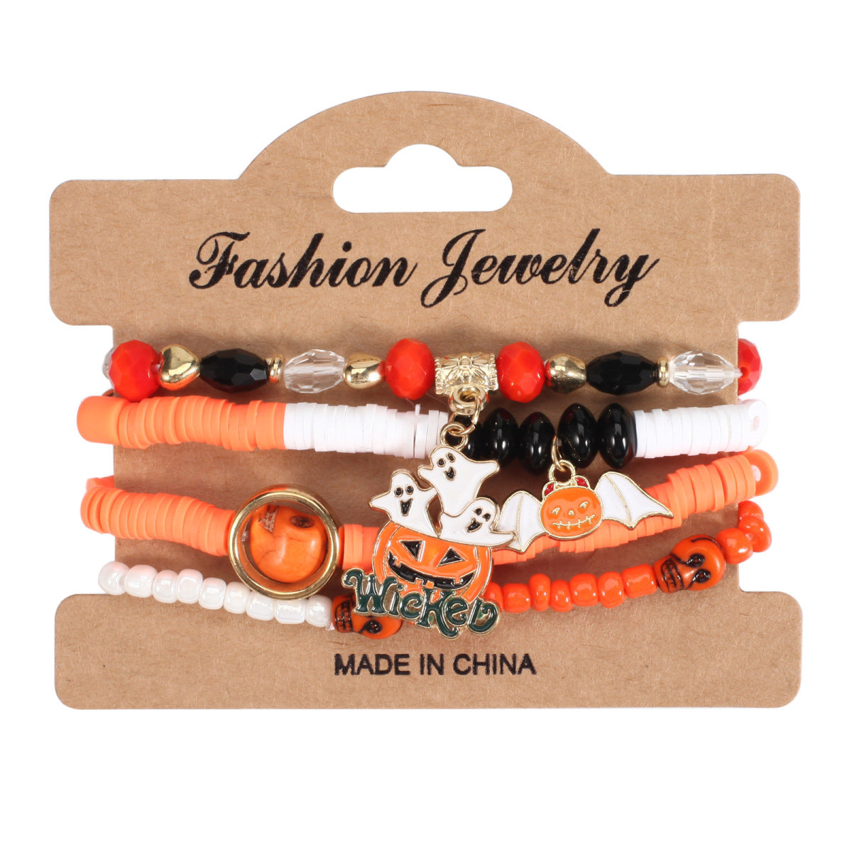 Collar con colgante de araña, calabaza y murciélago de varias capas con dibujos animados de Halloween para mujer