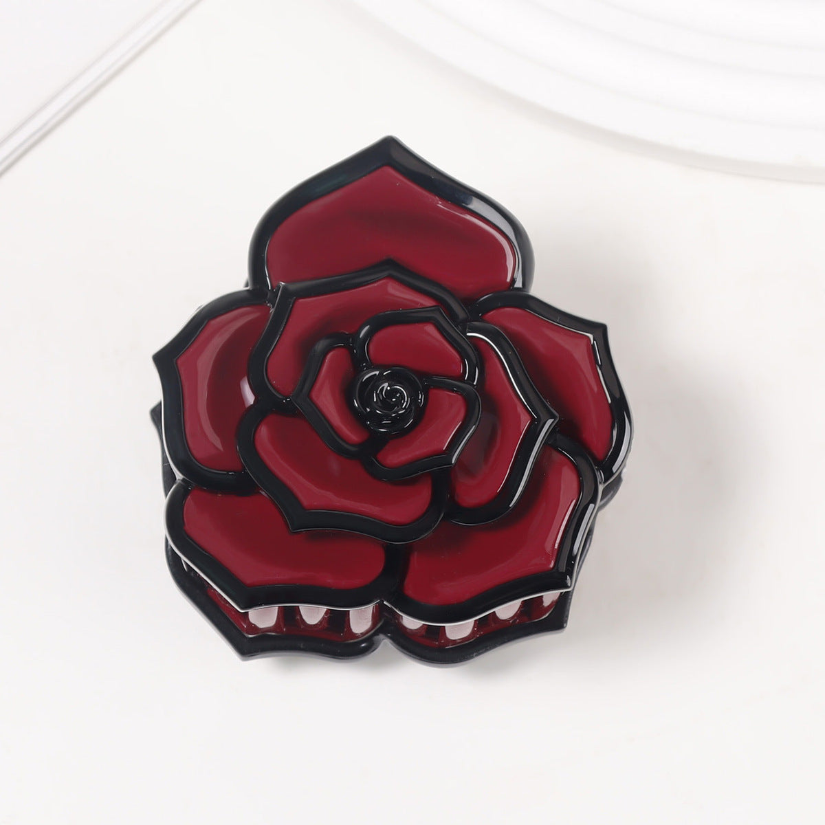 Fashion Rose Floral Grab Clip with PVC Material