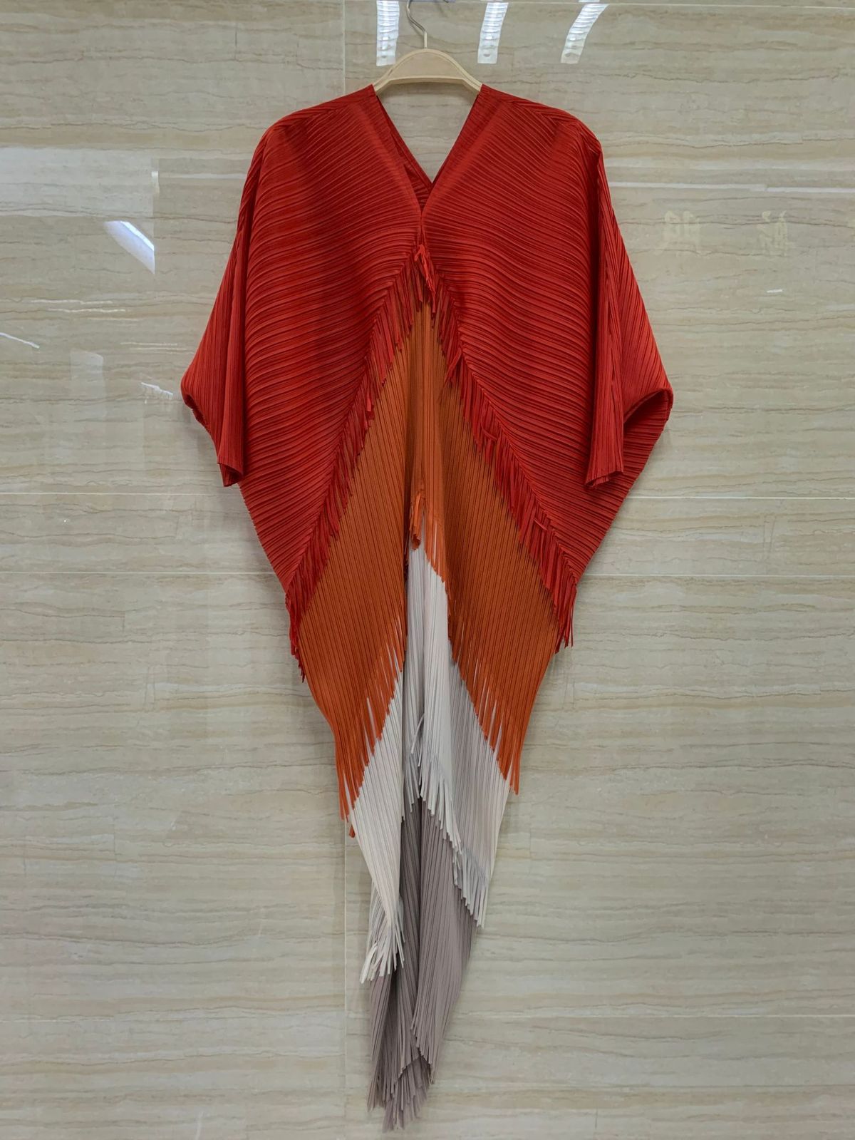 African Women Fashion Pleated Color Matching Dress