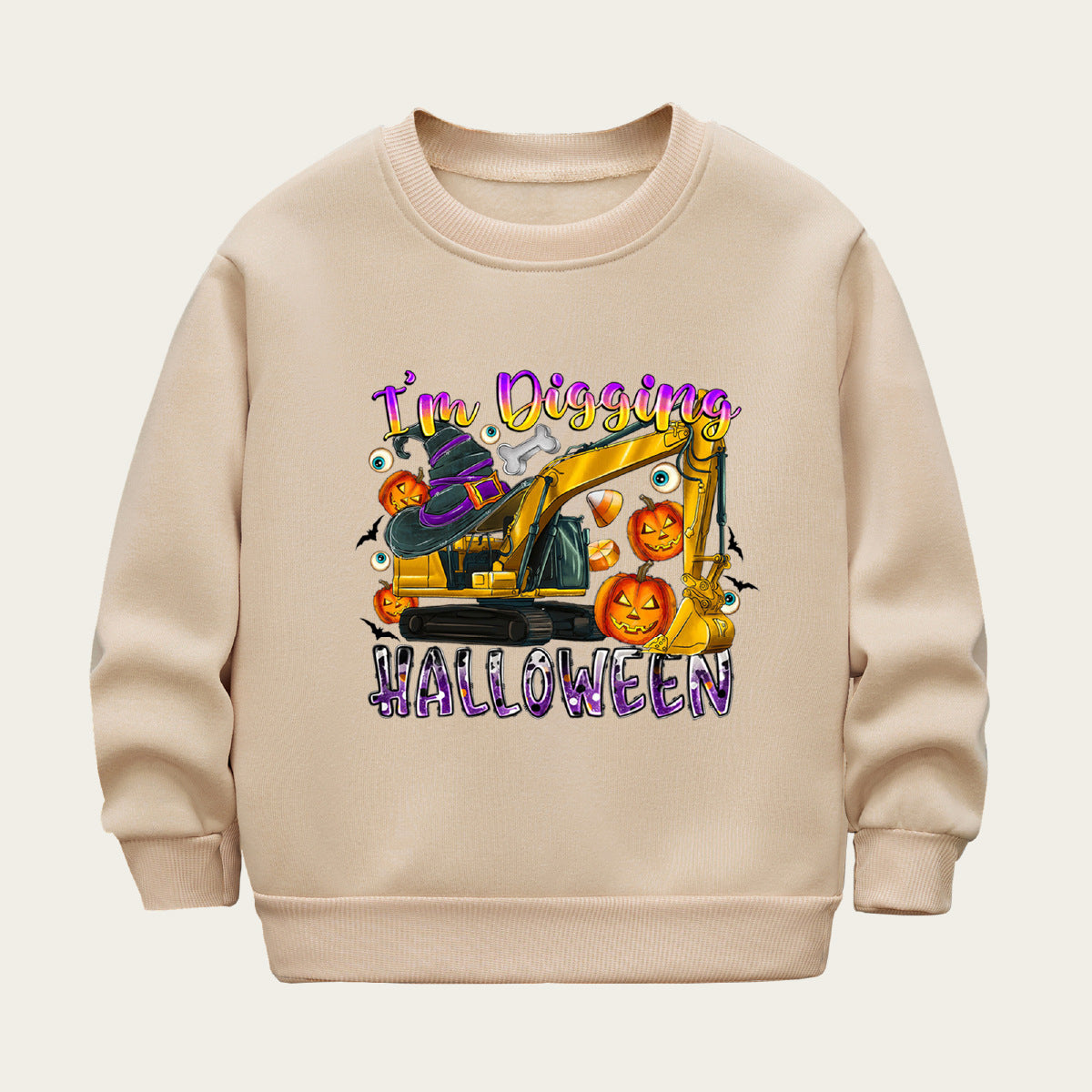 Sudadera polar con dibujos animados de Halloween para niños pequeños y niñas
