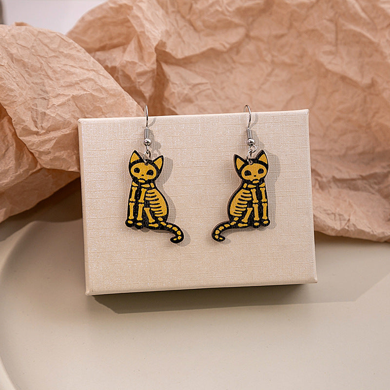 Halloween Women Cartoon Ghost Skull Earrings Alloy Jewelry
