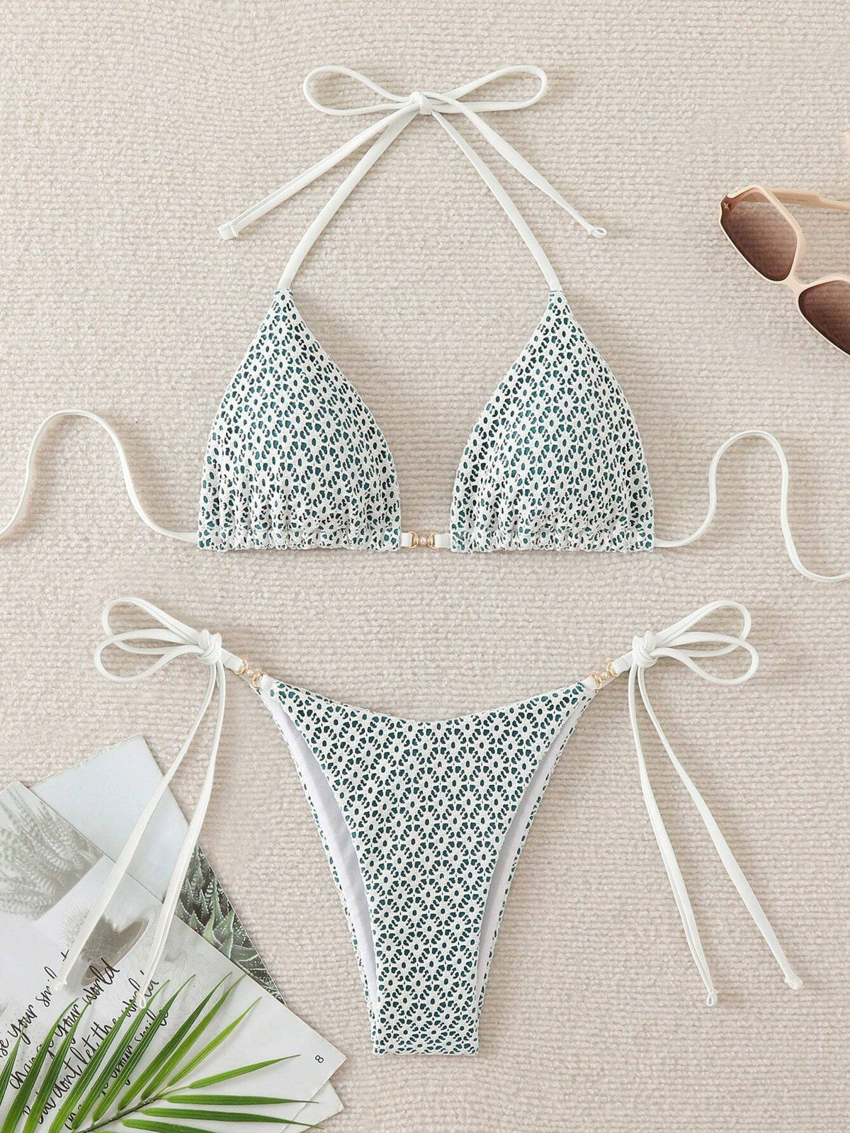 Maillot de bain bikini dos nu imprimé sexy pour femme