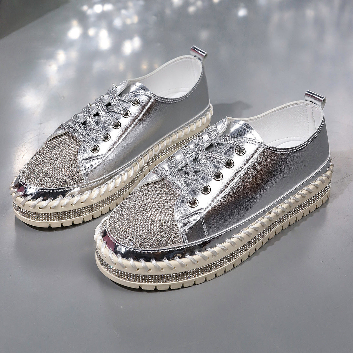 Plus Size Women'S Rhinestone Platform Shoes