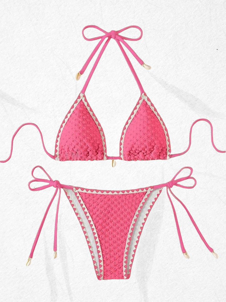 Maillot de bain bikini dos nu imprimé sexy pour femme