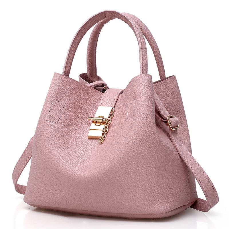 Fashion Solid Color PU Handbag
