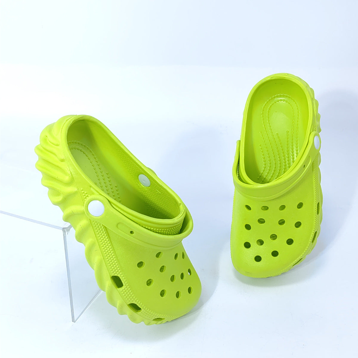 Women Fashion Casual Contrast Colorthick Soled Non Slip Hole Shoes