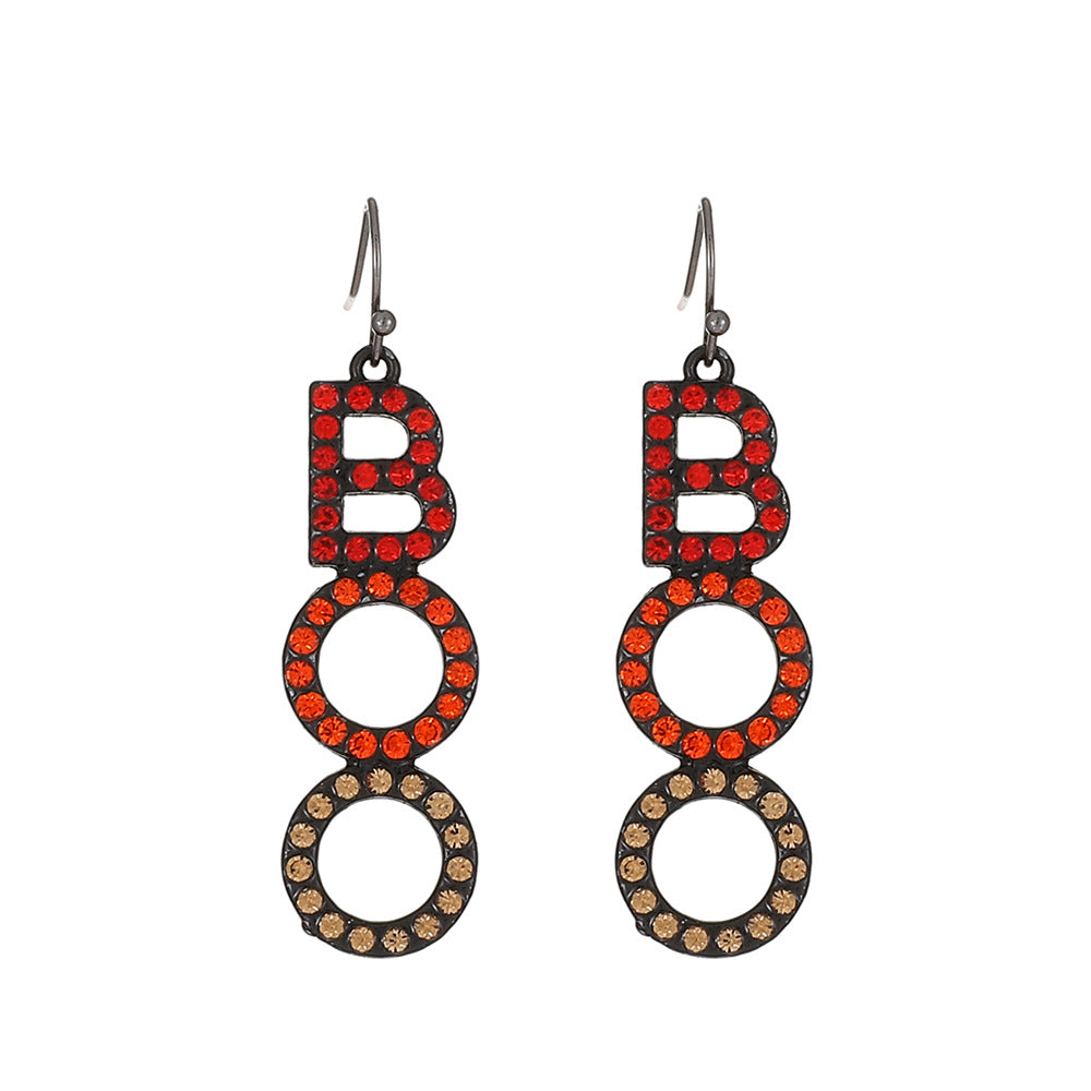 Pendientes de calabaza, araña, murciélago y demonio para mujer