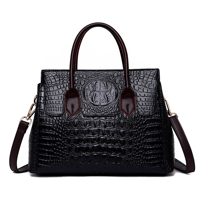 Bolso de mano informal de PU con estampado de cocodrilo para mujer