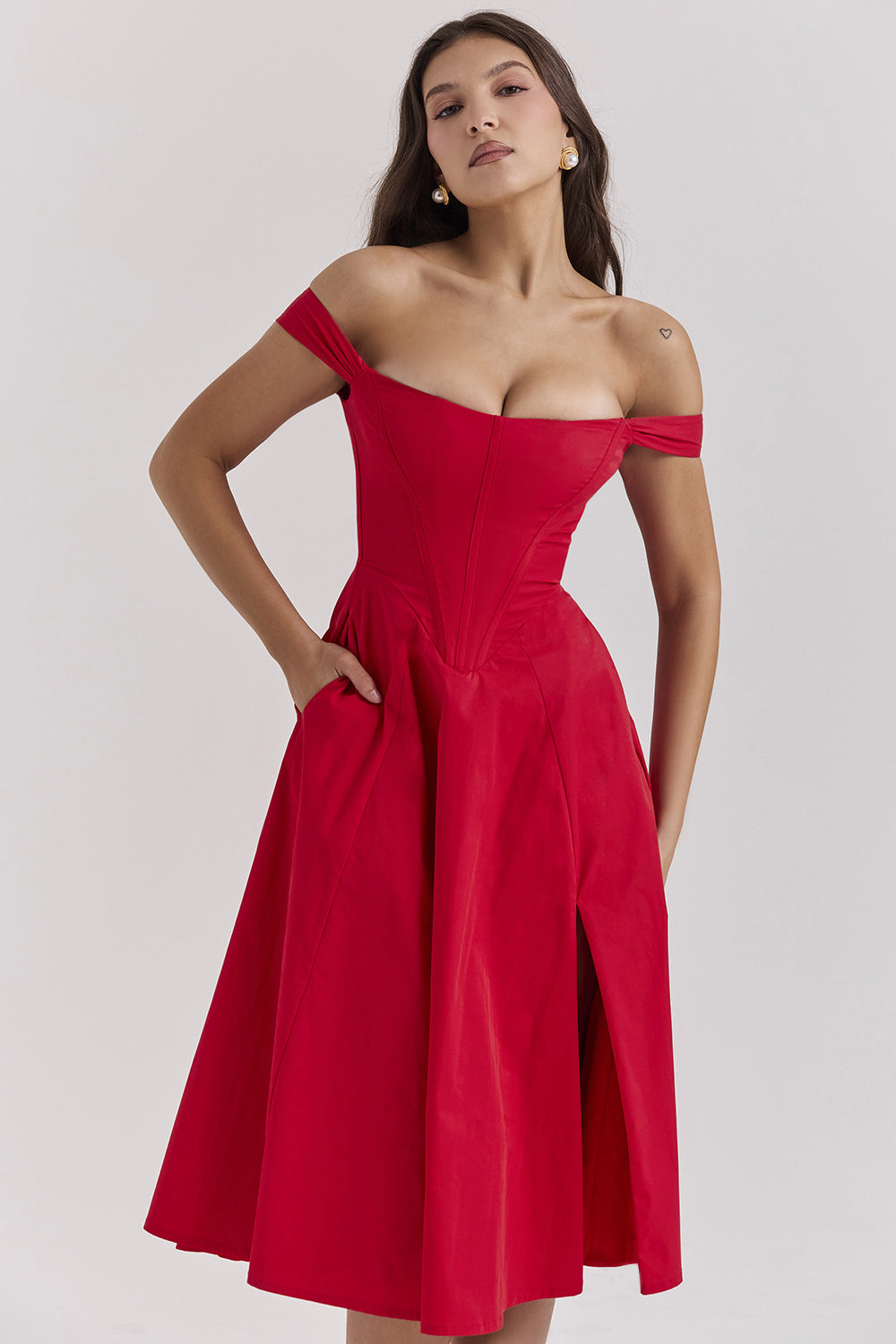 Vestido informal elegante con estampado floral para mujer de vacaciones