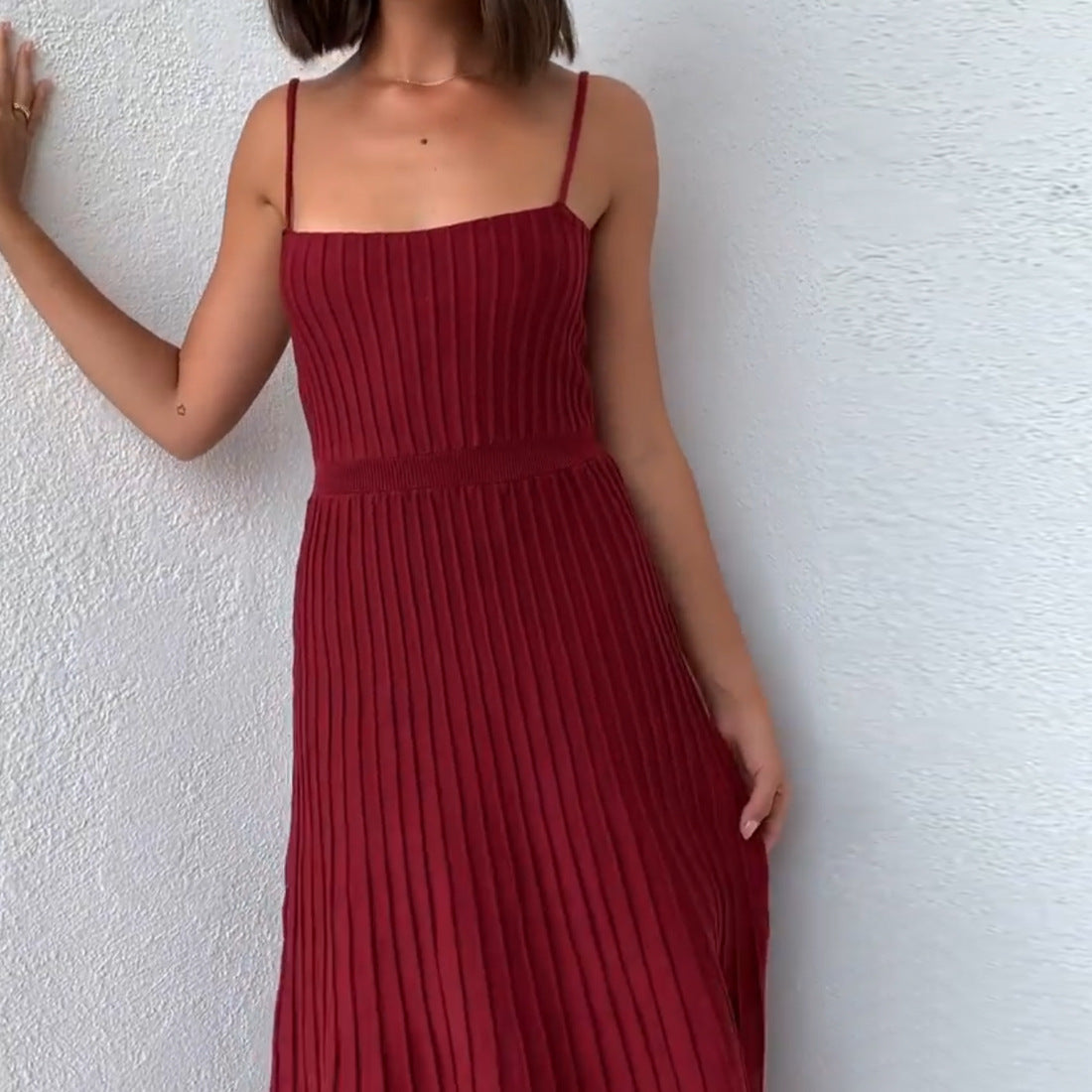 Robe longue à bretelles spaghetti pour femme, idéale pour les vacances d'été