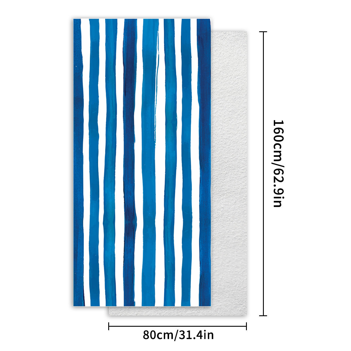 Toalla de playa de microfibra con estampado de rayas informal de moda