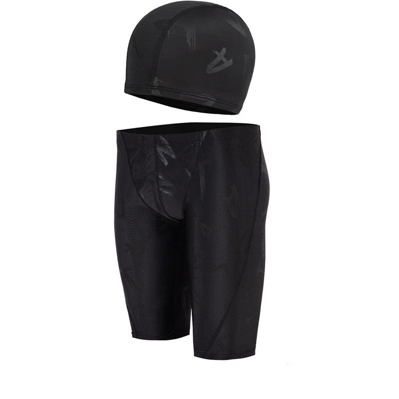 Conjunto de gorro y bañador de secado rápido para hombre