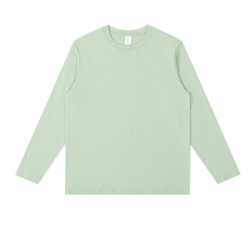 Men And Women Casual Solid Color Long Sleeve Blank T-Shirt