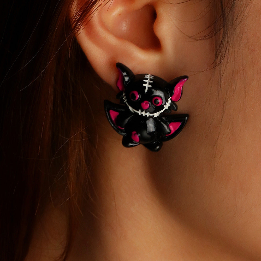 Halloween Resin Ghost Pumpkin Earrings for Women