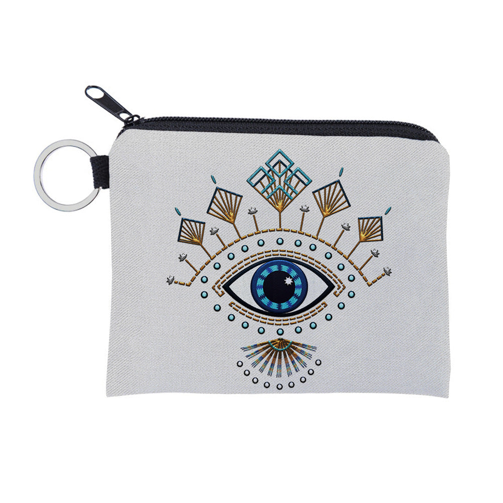 Women Fashion Evil Eye Print Mini Wallet