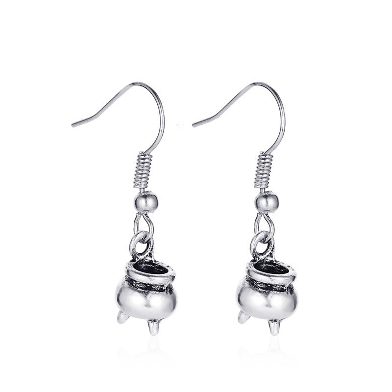 Halloween Skeleton Bat Spider Earrings Alloy Retro Style