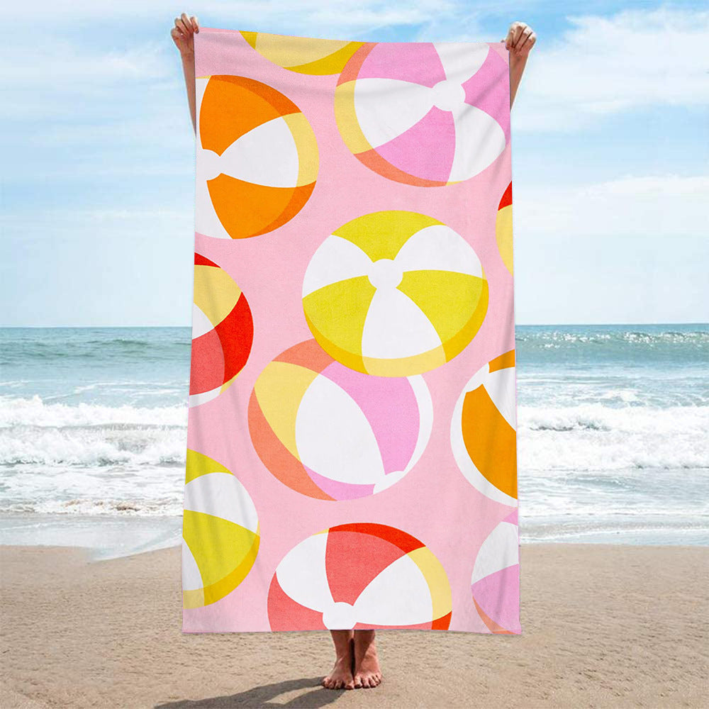 Toalla de playa de secado rápido con estampado de rizo de doble cara