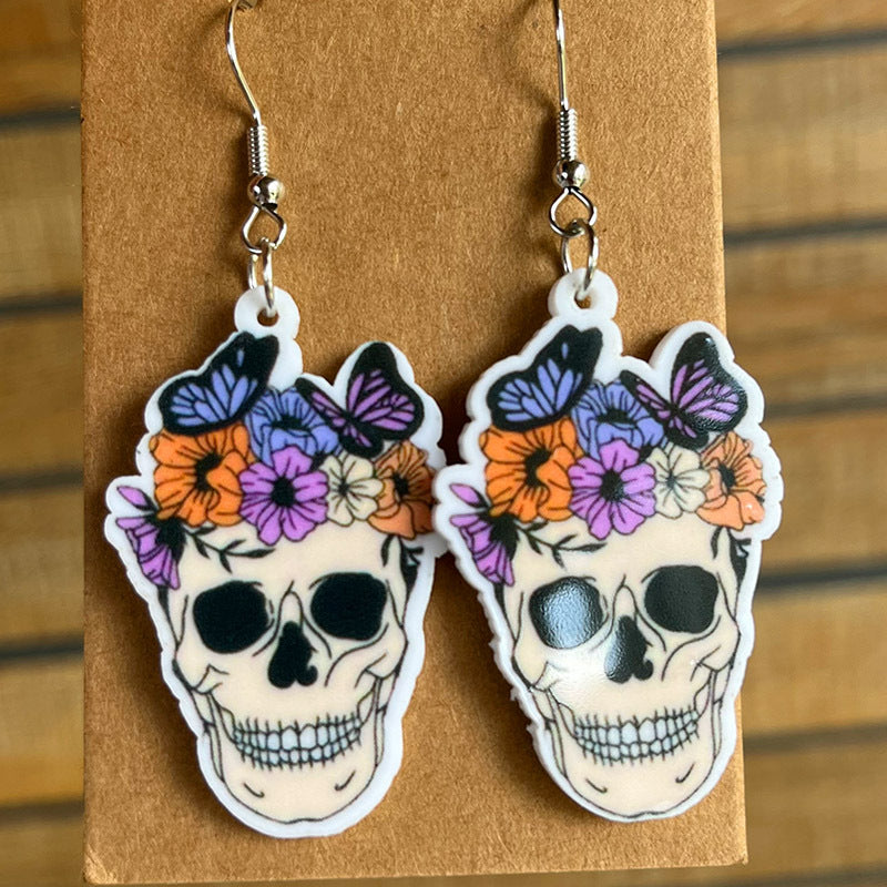 Pendientes de Halloween con forma de calabaza, fantasma y murciélago para mujer