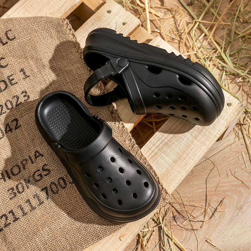 Pantuflas informales antideslizantes de suela gruesa para mujer