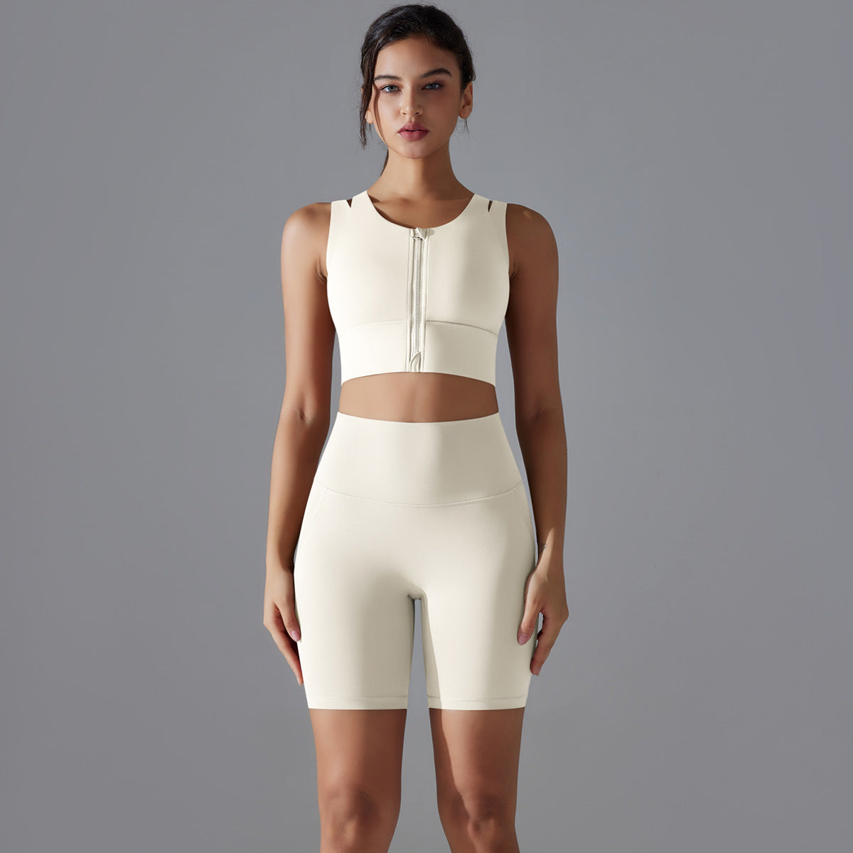 Women Yoga Solid Color Sports Two-Piece Set