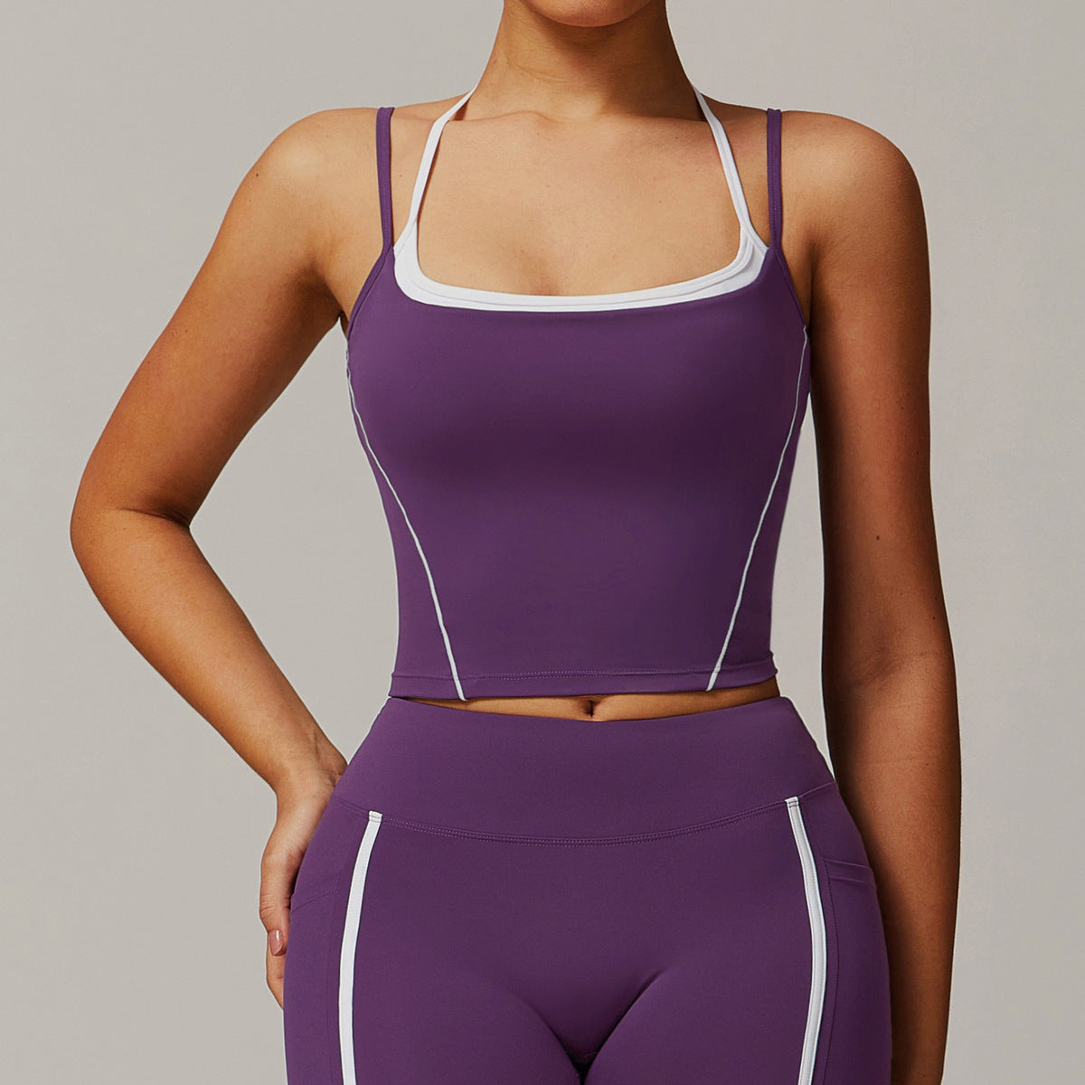 Women Yoga Contrast-Heck Sports Top
