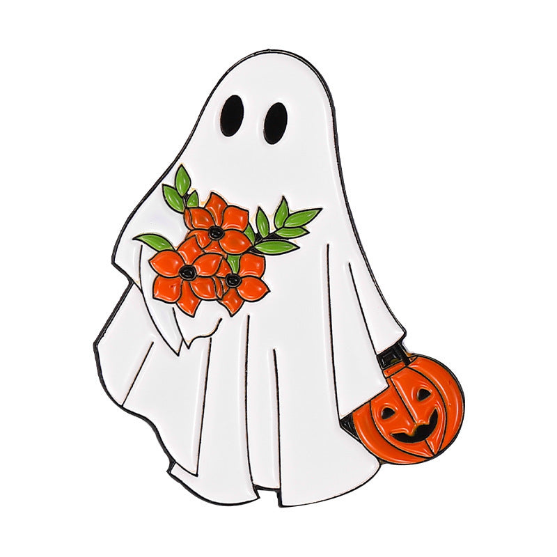 Halloween Women Creative Cartoon Ghost Brooch Alloy