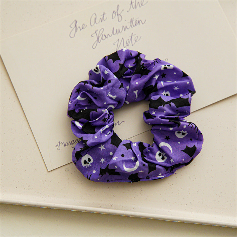 Anillo para el cabello de satén con diseño de calavera de Halloween en varios colores
