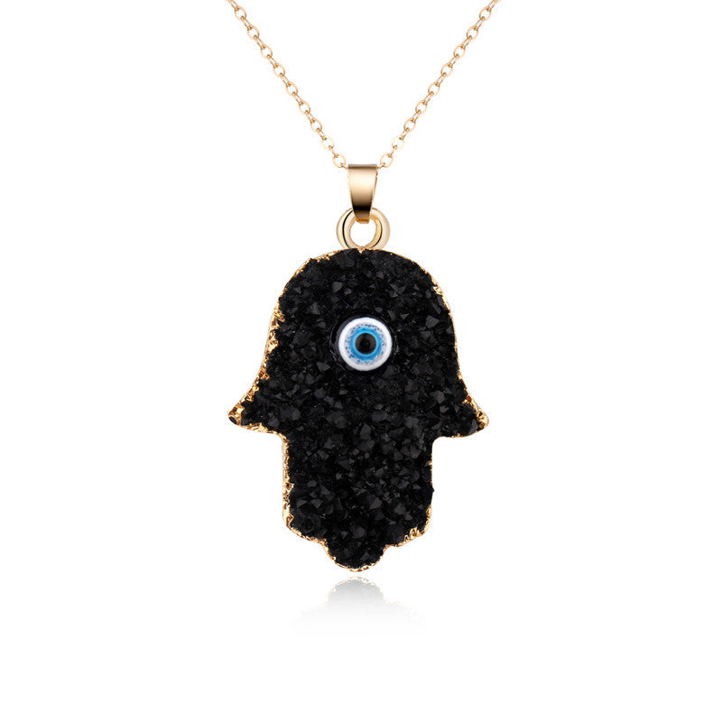Bohemian Resin Imitation Gemstone Luck Eye Necklace