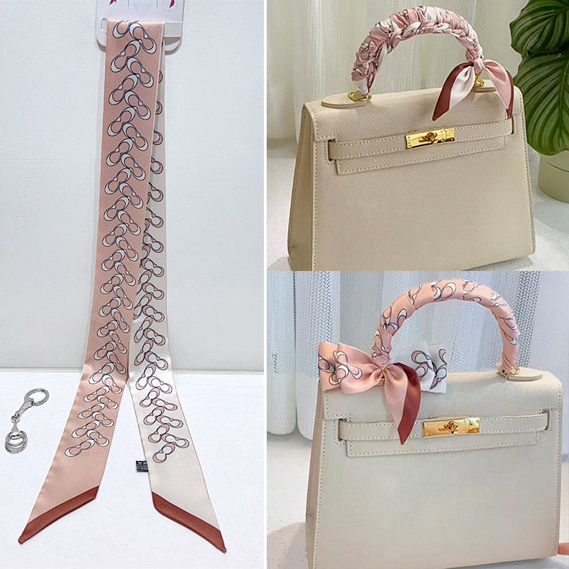 Fashion Printed Ribbon Tie Bag Handle Scarf