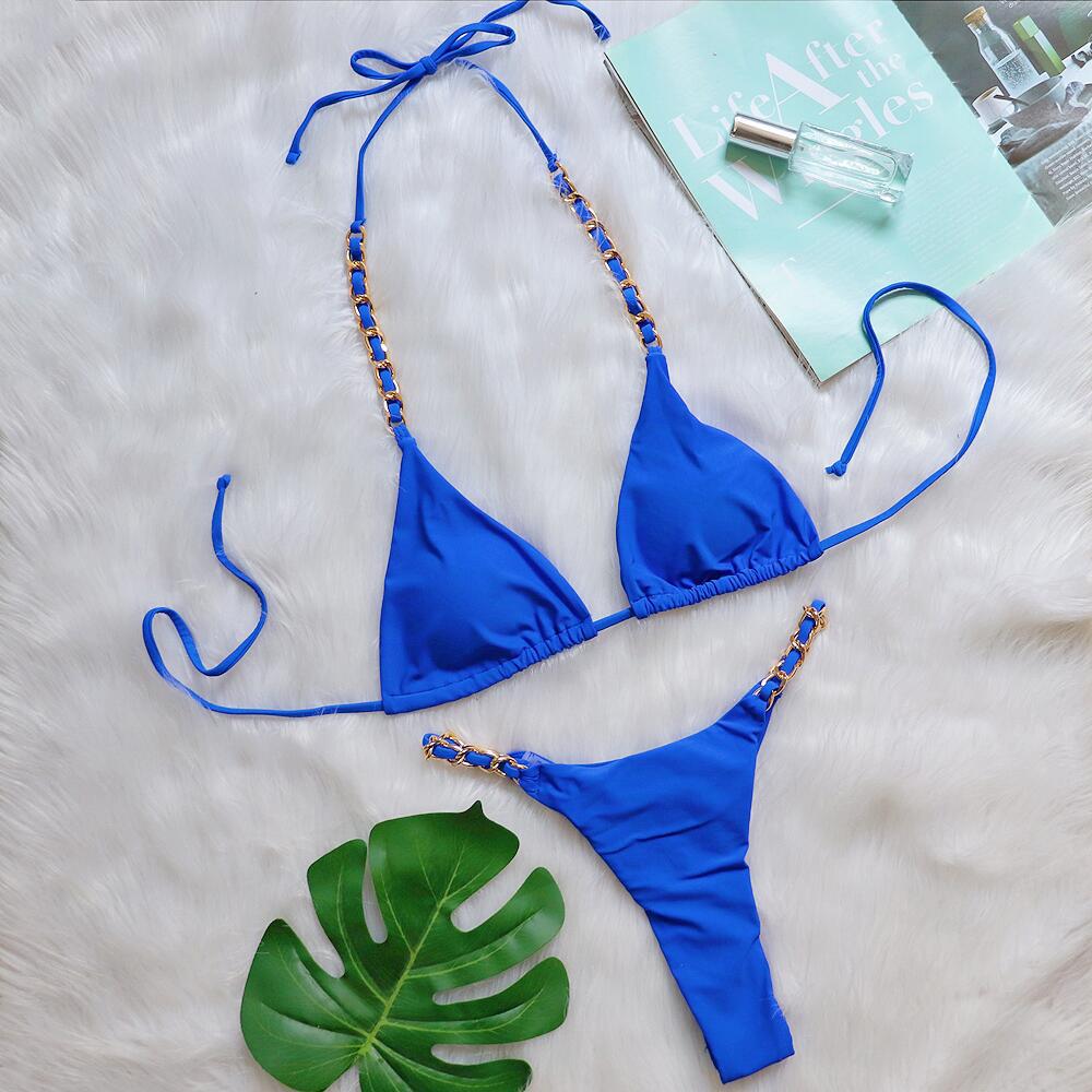 Traje de baño de bikini de tanga sexy para mujer - Tejido de nailon