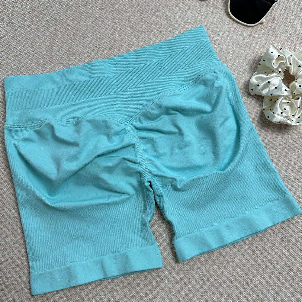 Pantalones cortos de yoga elásticos sin costuras para mujer, informales, a la moda