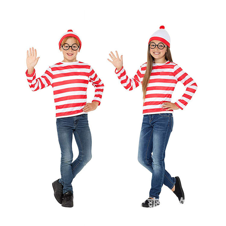 Halloween Cartoon Smart Wally Cosplay Parent-Child Costume