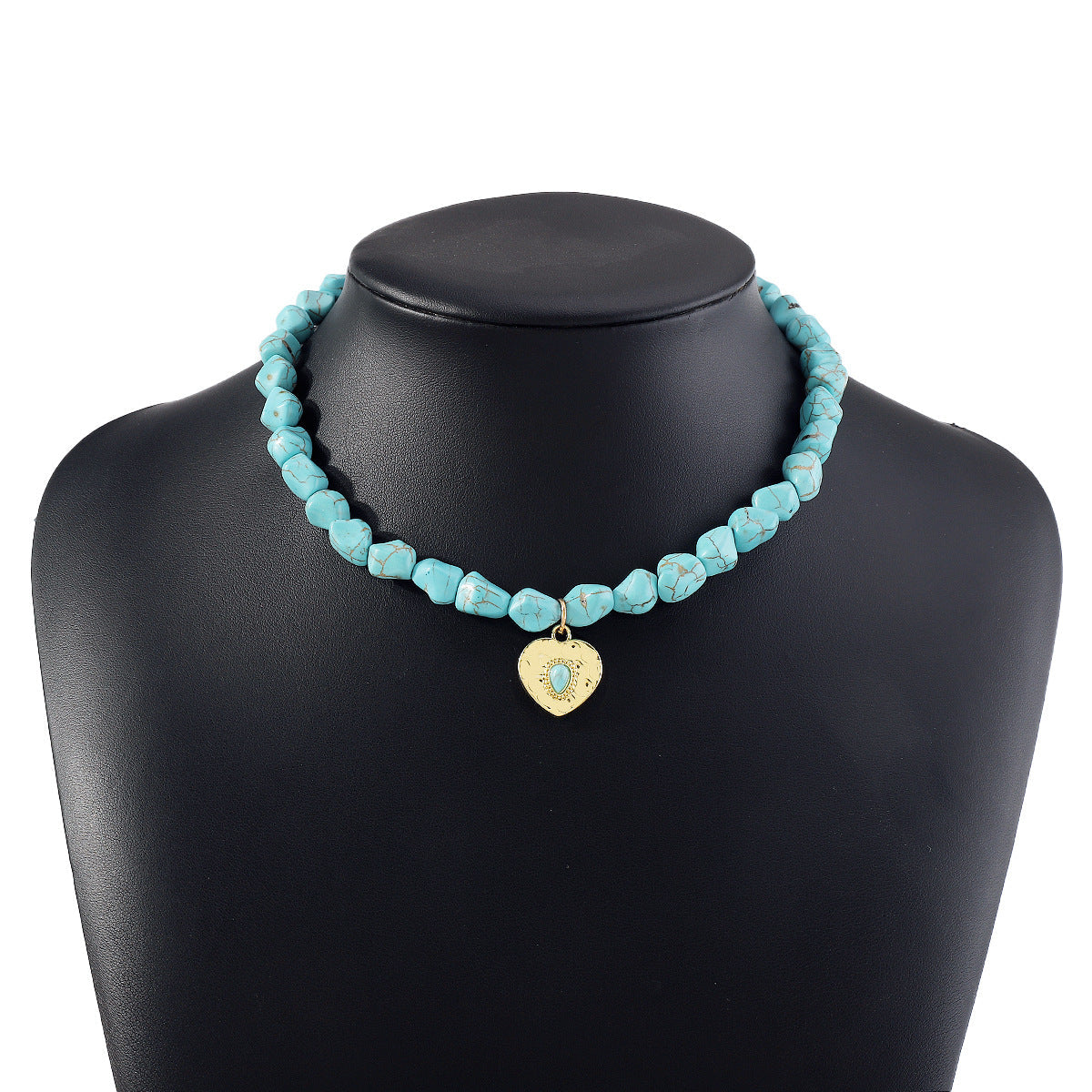 Bohemian Irregular Beaded Turquoise Necklace
