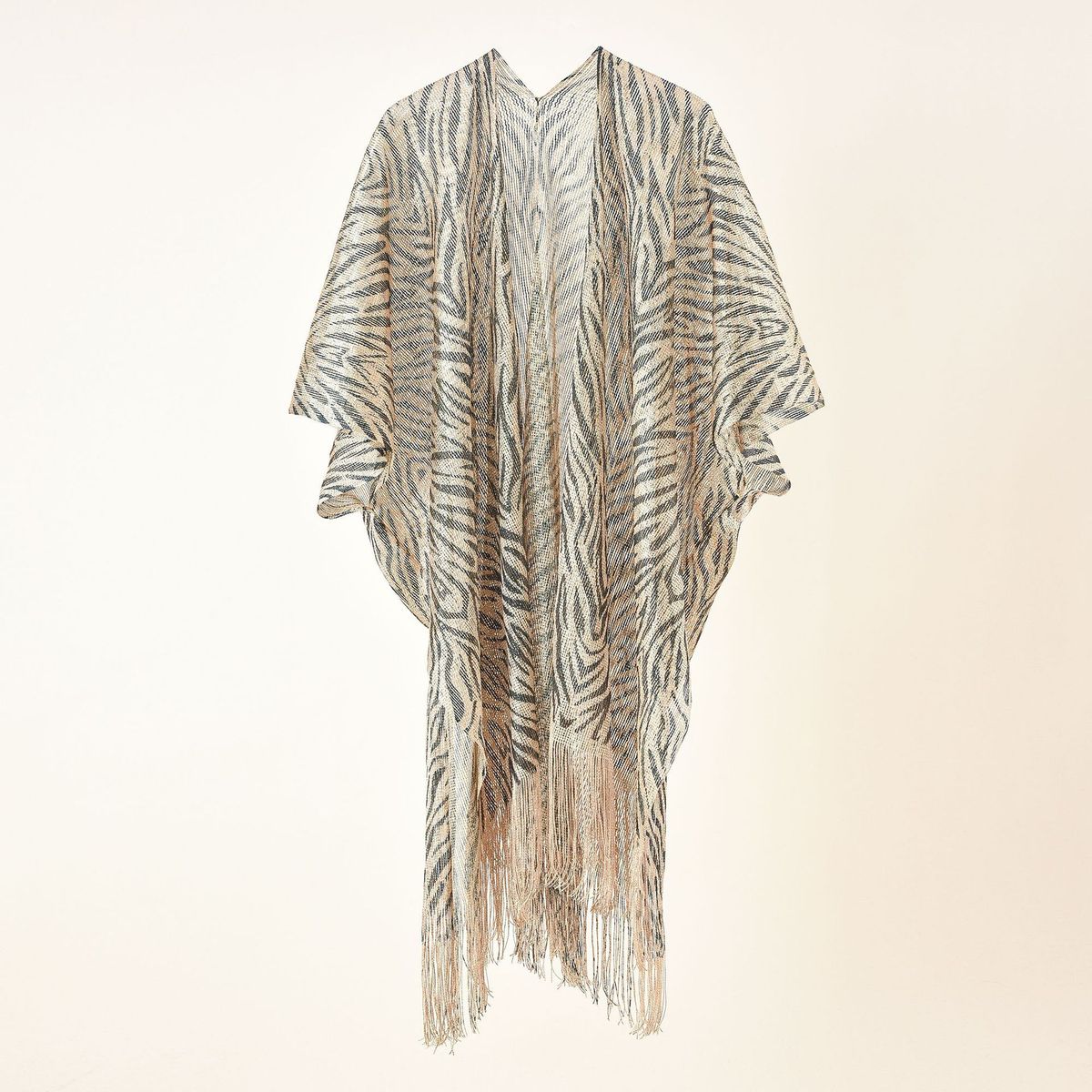 Blusa de leopardo estilo verano para mujer, con borlas de cebra huecas, para playa