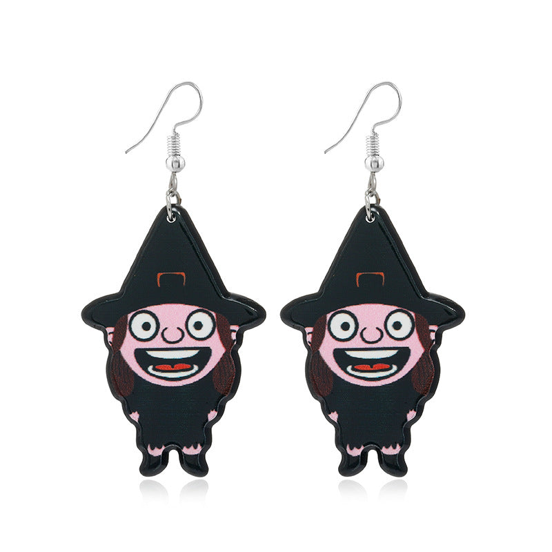 Pendientes de calavera de calabaza con diseño de Halloween para mujer