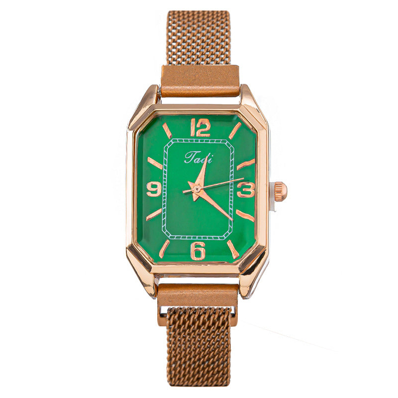 Women Fashion Solid Color Square Watch Stainless Steel Clasp