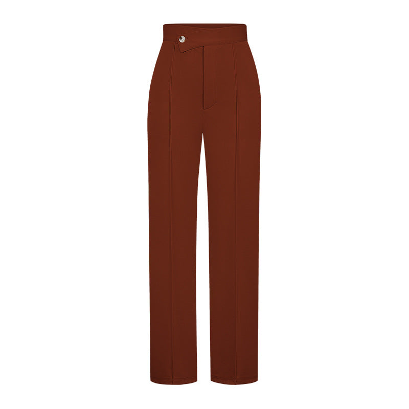 Pantalones anchos de color liso informales de moda para mujer