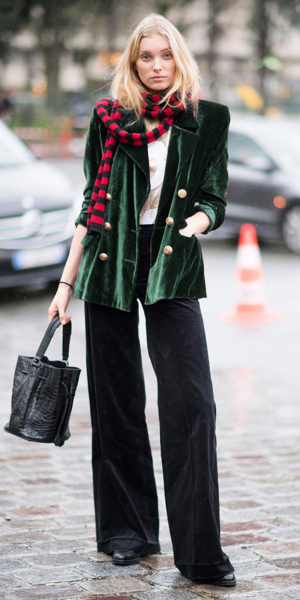 Manteau élégant en velours de couleur unie pour femme