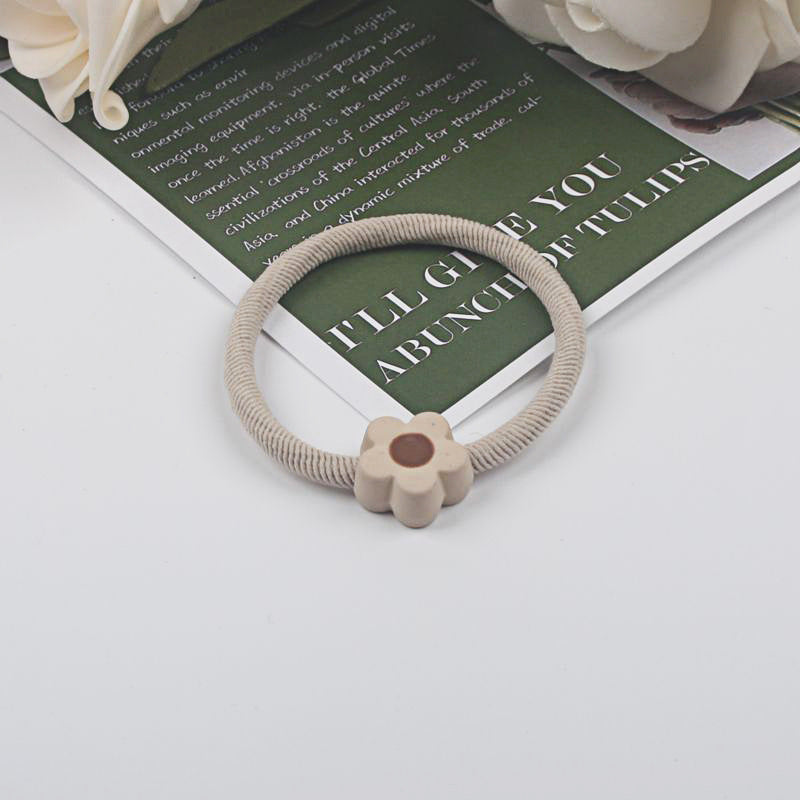 Women Fashion Solid Color High Elastic Rubber Hair Ring