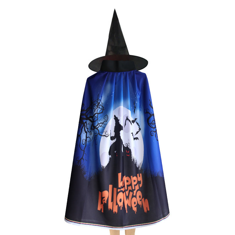 Halloween Digital Printing Pumpkin Ghost Pattern Cloak