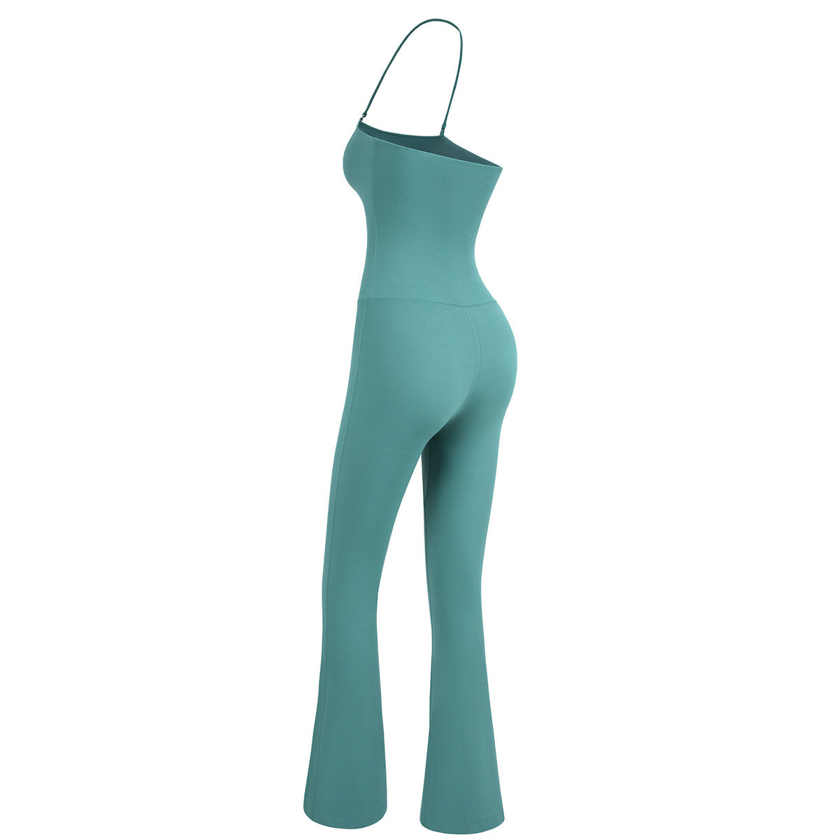 Women Yoga Solid Color Neck Sports Jumpsuits