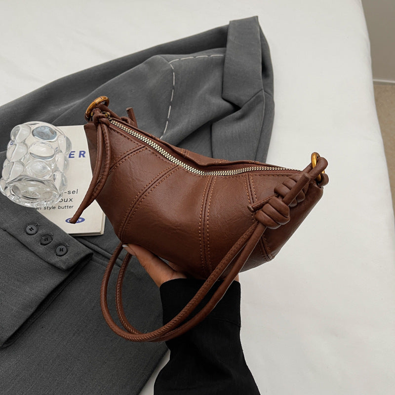 Women Autumn Winter Vintage Cattle Dumpling Bag