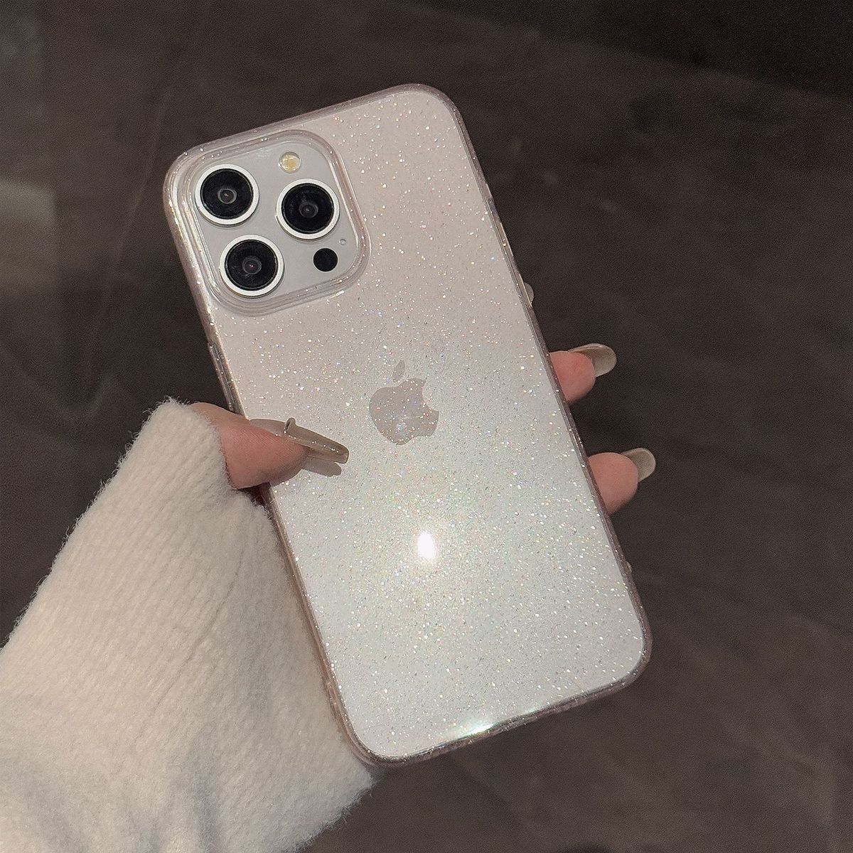 Women Fashion Silicone Glitter Transparent Phone Case for iPhone