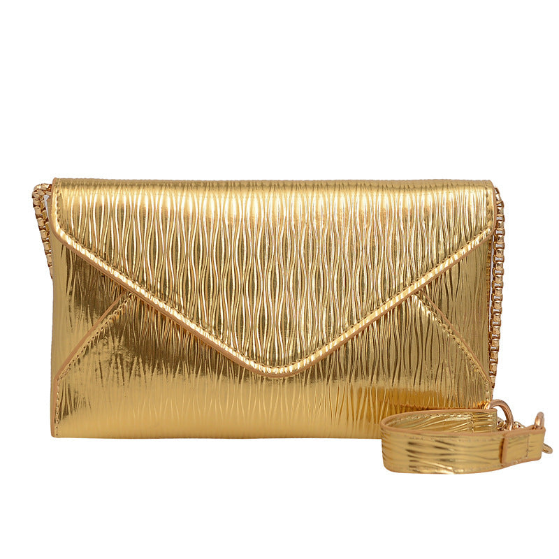 Sac enveloppe en PU de couleur unie pour femme, style décontracté et tendance