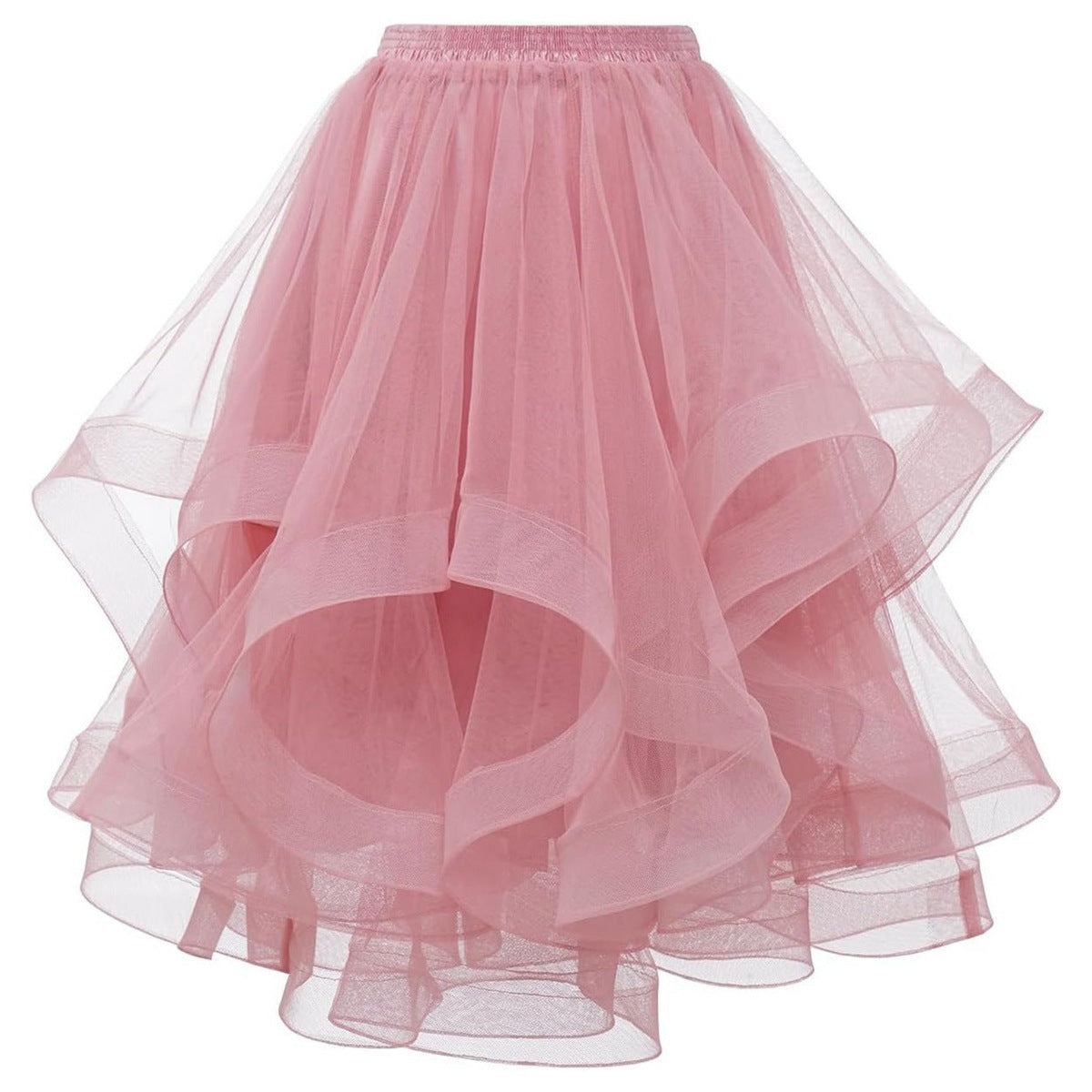 Falda plisada de malla de color sólido elegante de moda para mujer