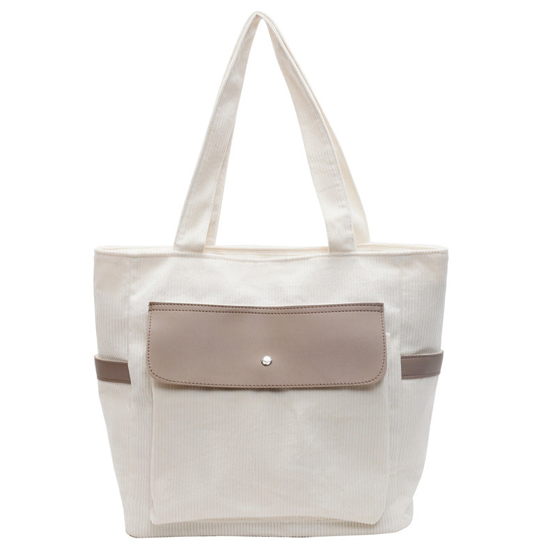 Large Capacity Retro Women Corduroy Bag