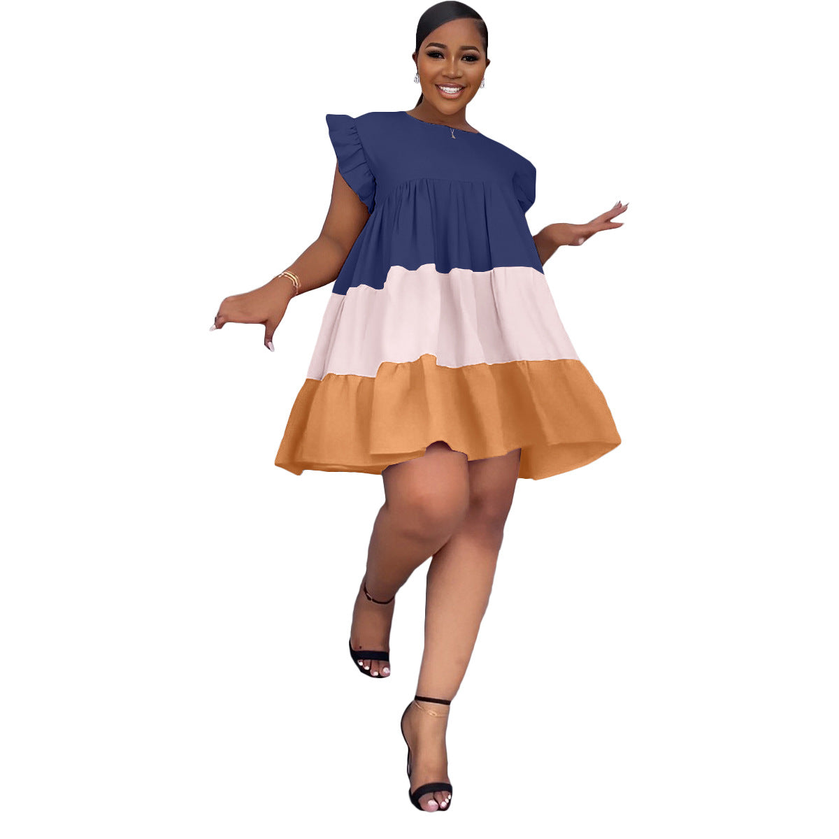 Women’s Elegant Contrast Color Stitching Dress