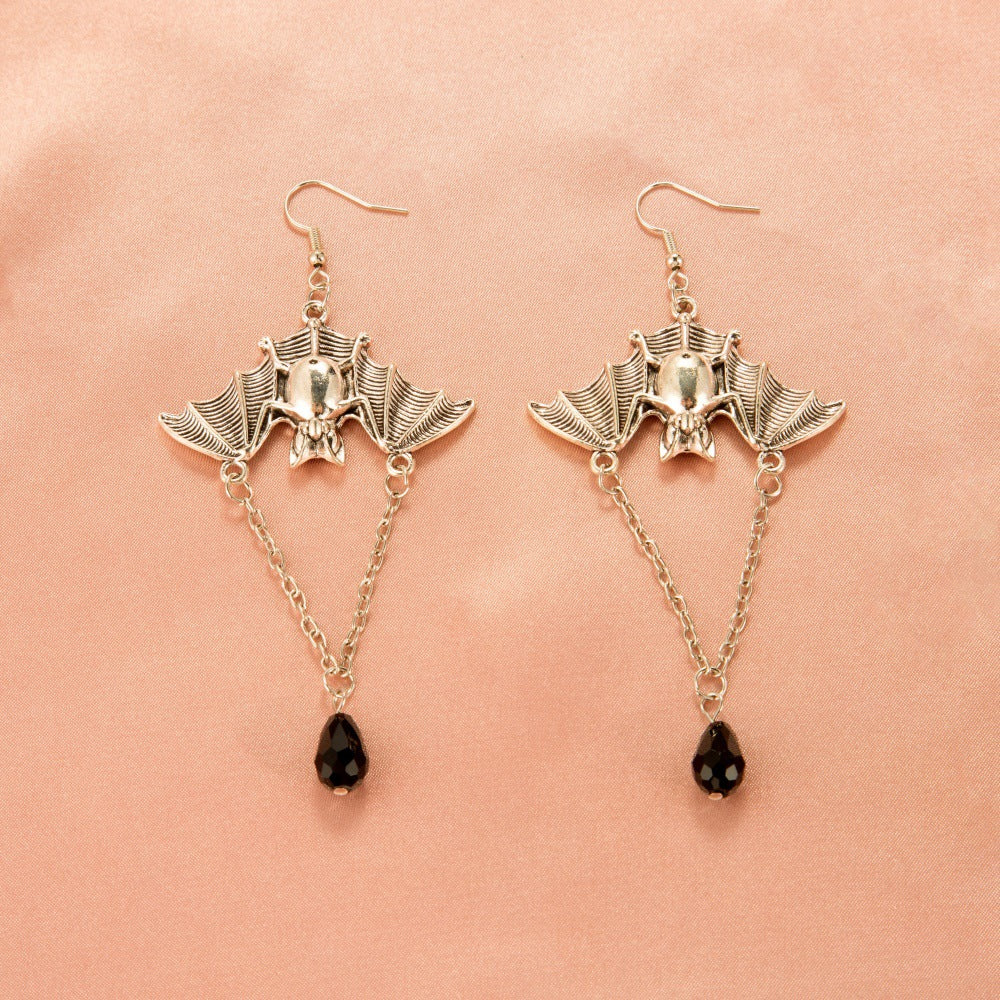 Halloween Women Cartoon Skeleton Pumpkin Bat Earrings